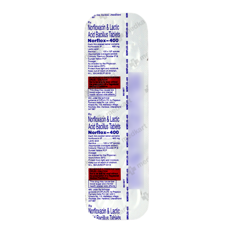 NORFLOX 400MG TABLET 10'S, Price, Composition & Generic Alternatives