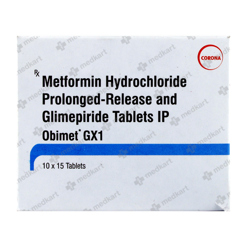 OBIMET GX 1MG TABLET 15'S used for managing type 2 diabetes