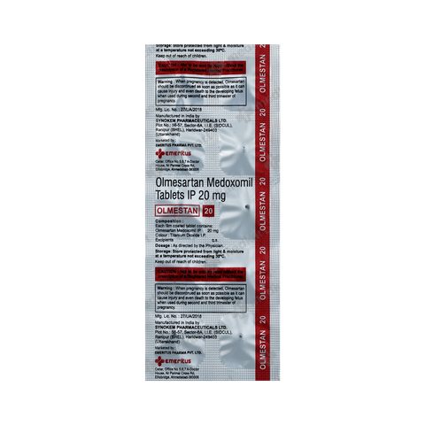 OLMESTAN 20MG TABLET 10'S