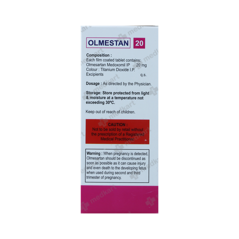 OLMESTAN 20MG TABLET 10'S