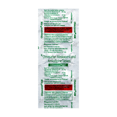 OLMEZEST AM 20MG TABLET 10'S, Price, Composition & Generic Alternatives ...