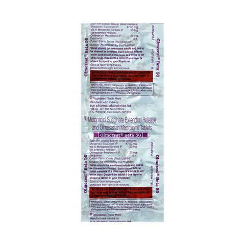 OLMEZEST BETA 50MG TABLET 10'S