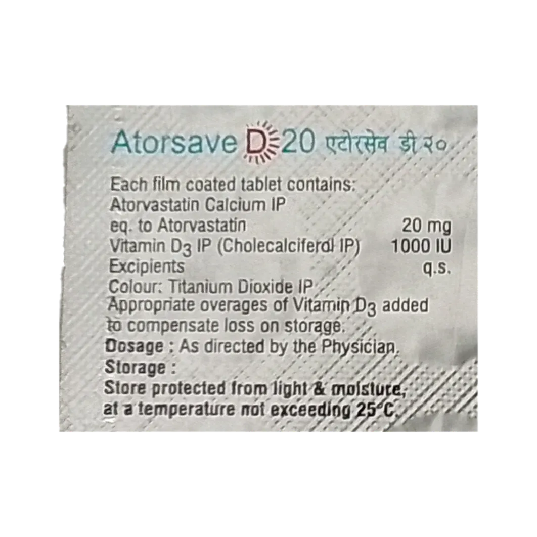 ATORSAVE D 20MG TABLET 15'S