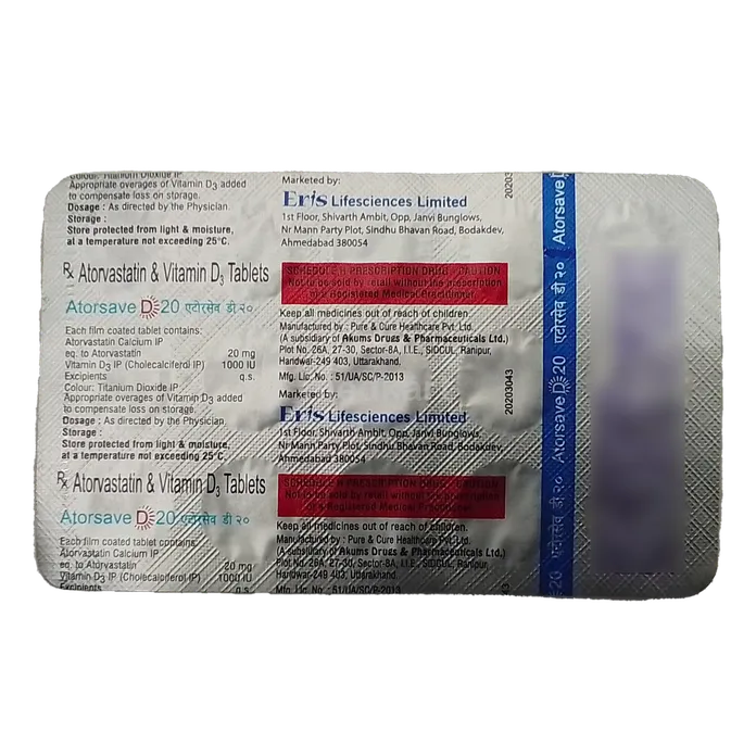 ATORSAVE D 20MG TABLET 15'S
