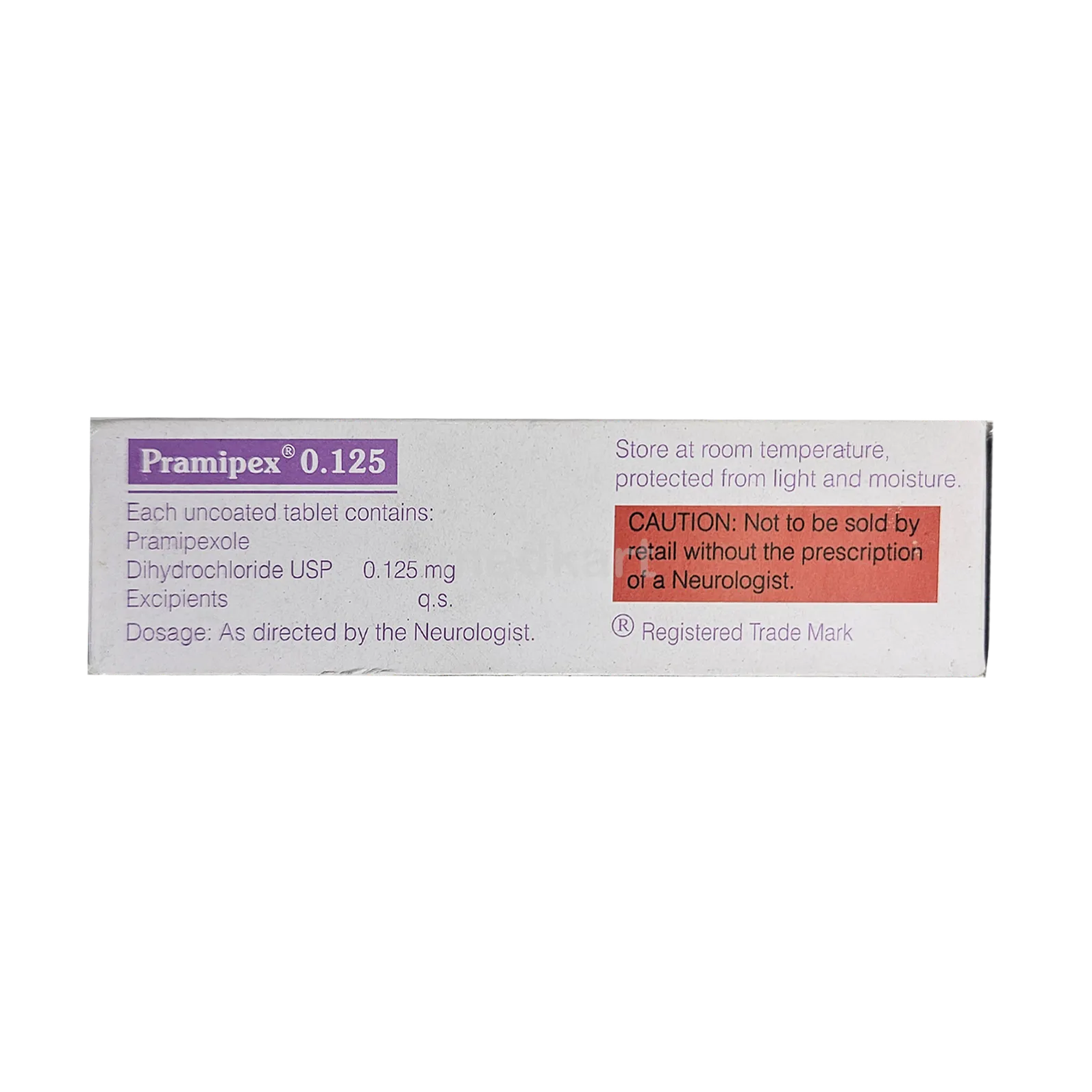 PRAMIPEX 0.125MG TABLET 10'S