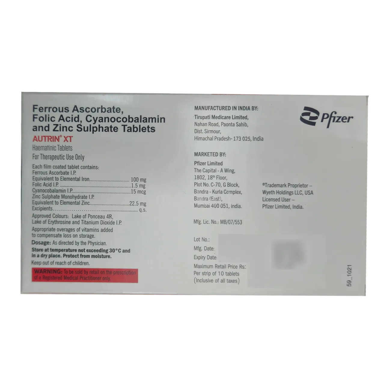 AUTRIN XT TABLET 10'S