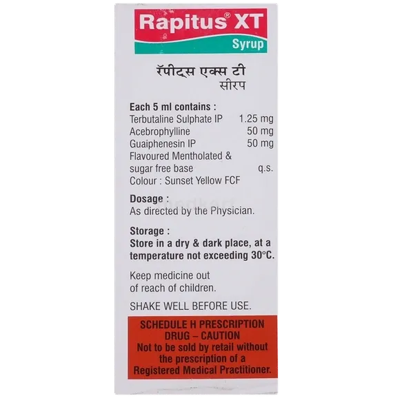 RAPITUS XT SYRUP 100 ML - Uses, Price, Side Effects & Generic ...