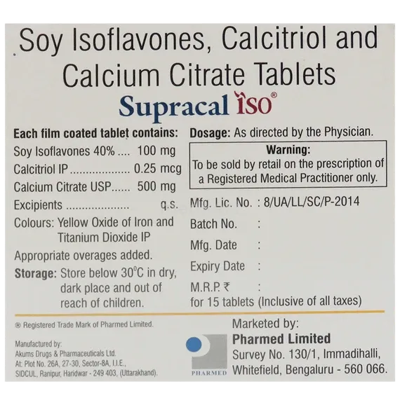 Iso Tablet Buy Supracal Iso Tablet 15S Online at Best Price | Medkart