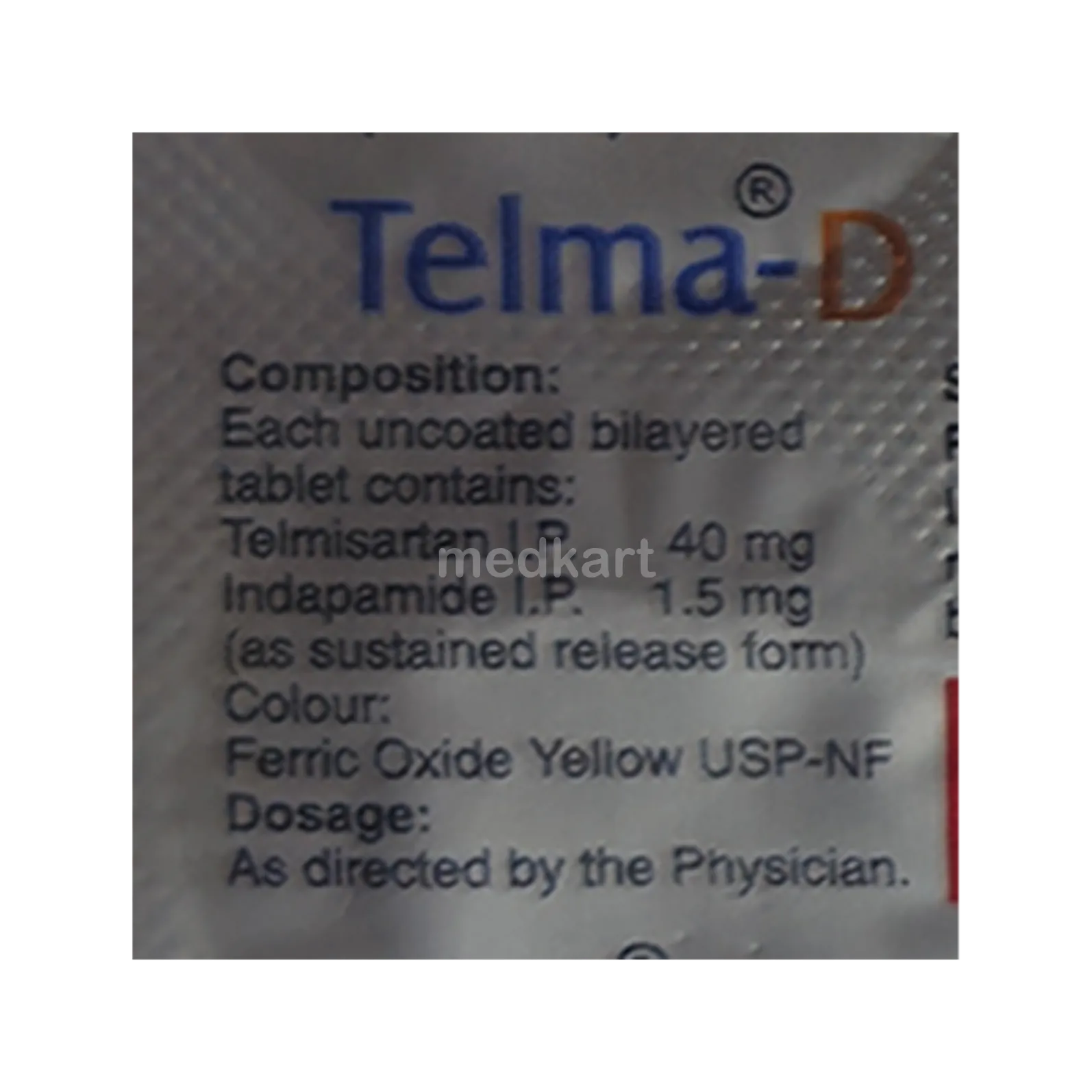 TELMA D 40MG TABLET 10'S