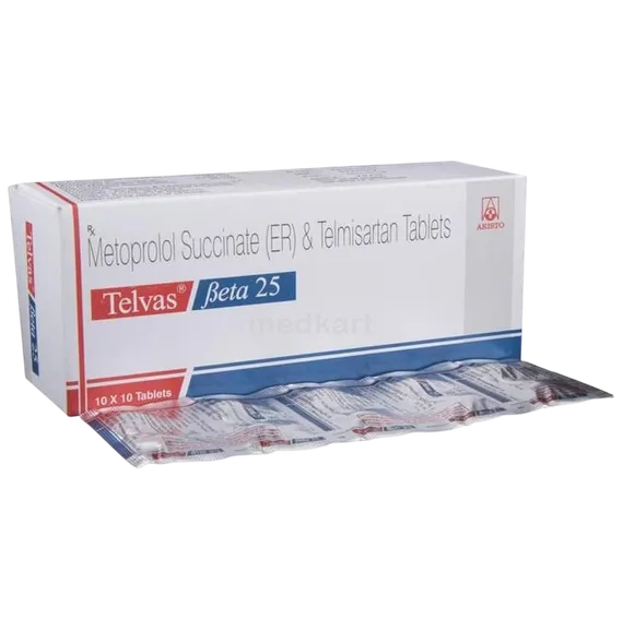 Buy Telvas Beta 25mg Tablet Online at Best Price | Medkart