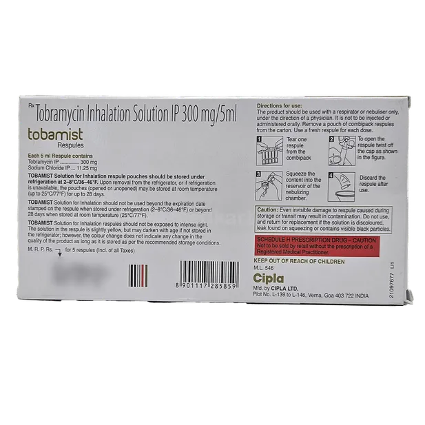 TOBAMIST 300MG RESPULES 5X5 ML