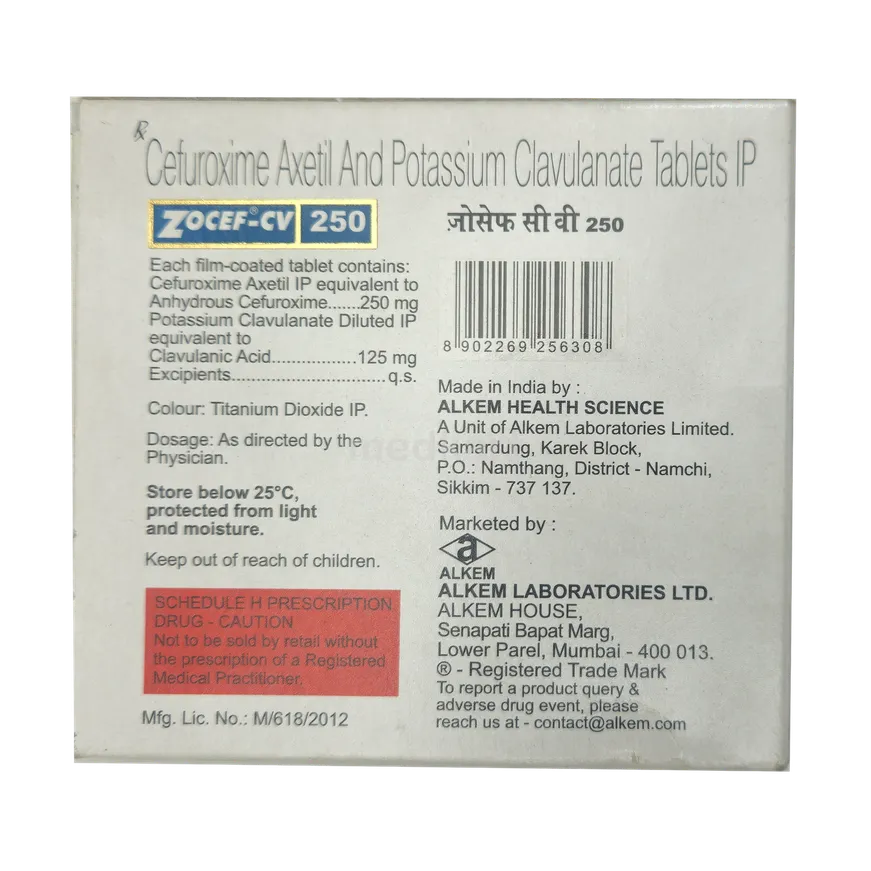 ZOCEF CV 250MG TABLET 6'S