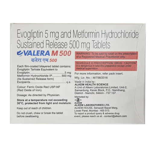 VALERA M 500MG TABLET 15'S