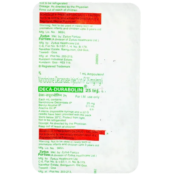Dd25mg Inj Deca Durabolin 25mg Injection 1 Ml | Medkart