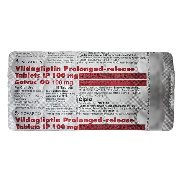 GALVUS 100MG OD TABLET 15'S