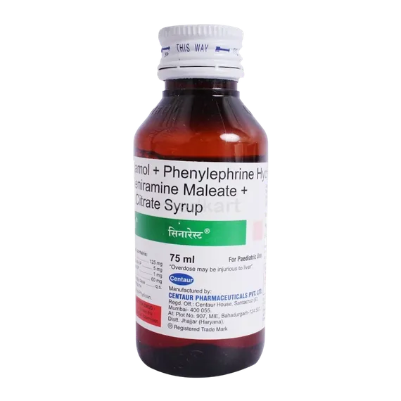 Sunrest Syrup Sinarest Syrup 75 ML – Composition & Price | Medkart