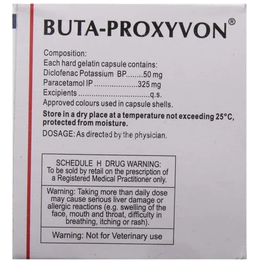 Butaproxyvon BUTAPROXYVON CAPSULE 10'S Price, Uses, Side Effects & Substitutes | Medkart