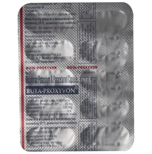 Butaproxyvon BUTAPROXYVON CAPSULE 10'S Price, Uses, Side Effects & Substitutes | Medkart