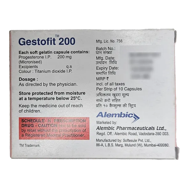 GESTOFIT 200MG CAPSULE 10'S