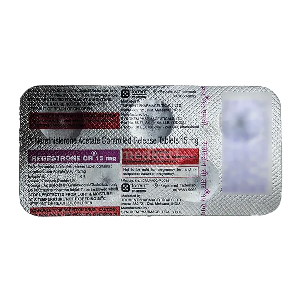 REGESTRONE CR 15MG TABLET 5'S