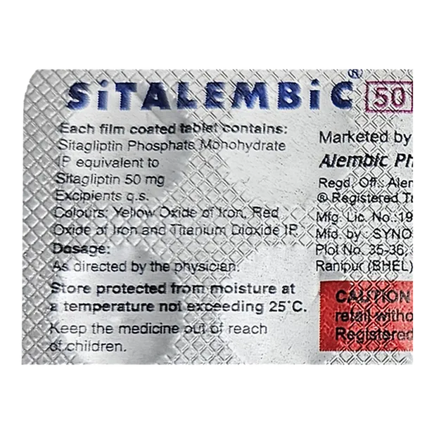SITALEMBIC 50MG TABLET 15'S