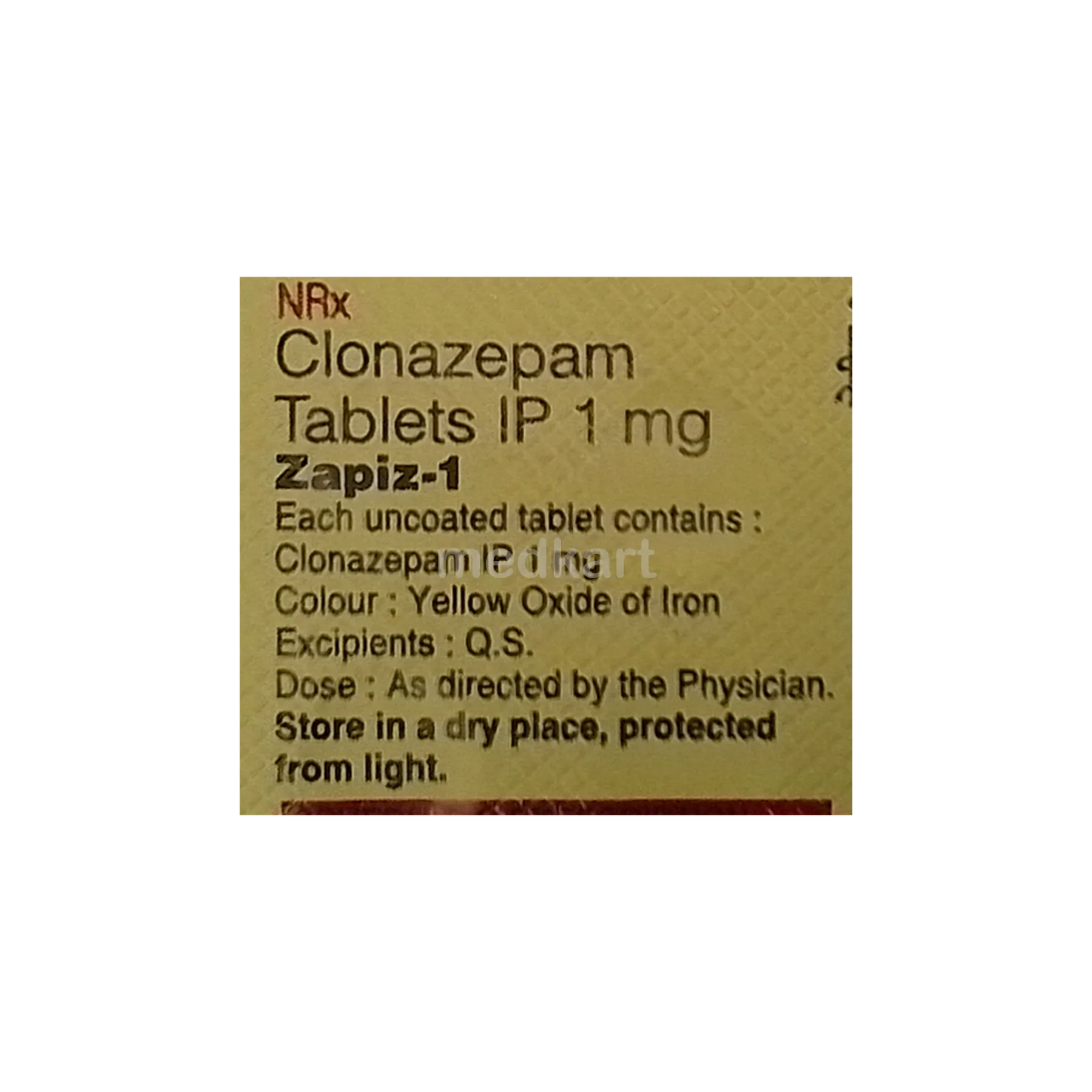 ZAPIZ 1MG TABLET 15'S