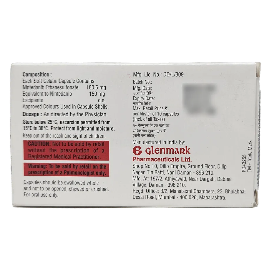 NINDANIB 150MG CAPSULE 10'S