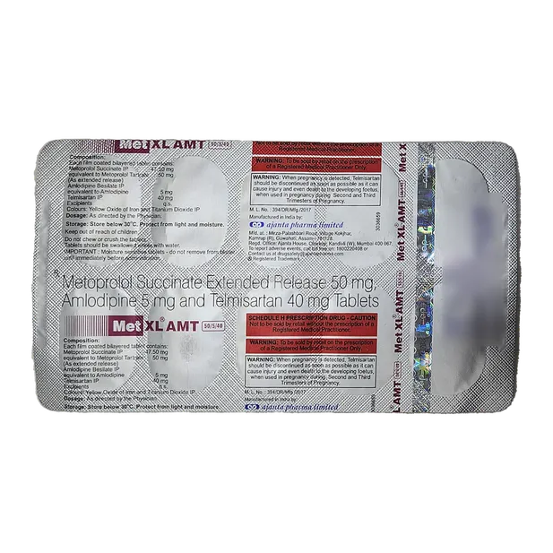 MET XL AMT 50/5/40MG TABLET 10'S