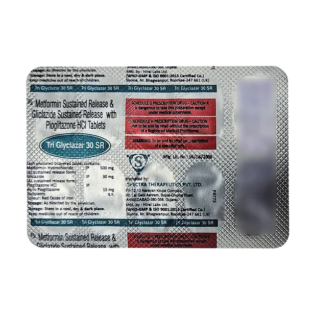 TRI GLYCLAZAR 30MG SR TABLET 10'S