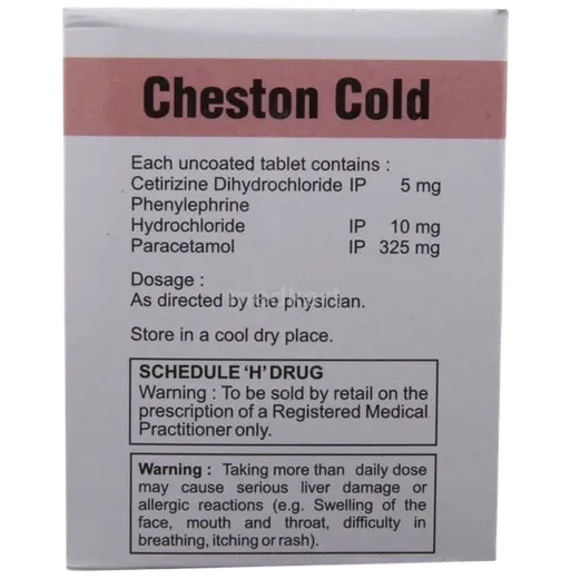 CHESTON COLD TABLET | Uses, Price, Side Effects & Generic Alternatives ...