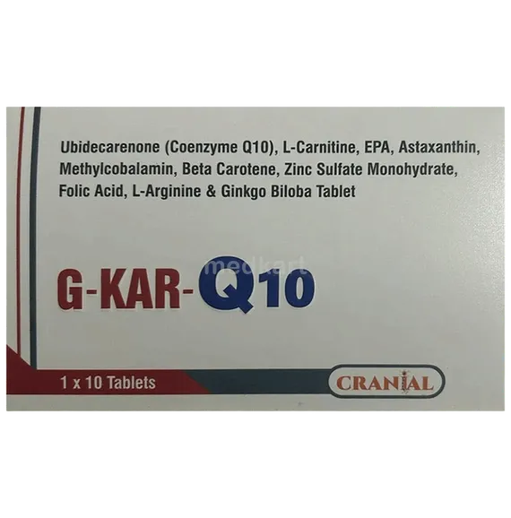 astaxanthin & ubidecarenone l-carnitine G Kar Q10 Tablet 10's – Composition Price Vitamin B12 Injection - Pack:200 ml Complementos alimenticios