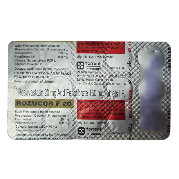 ROZUCOR F 20MG TABLET 15'S