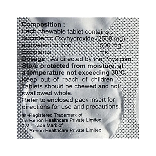 SUCROBIND 500MG CHEWABLE TABLET 6'S