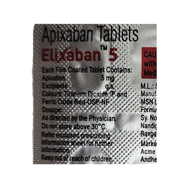 ELIXABAN 5MG TABLET 10'S