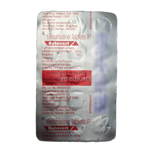 BETAVERT 8MG TABLET 15'S