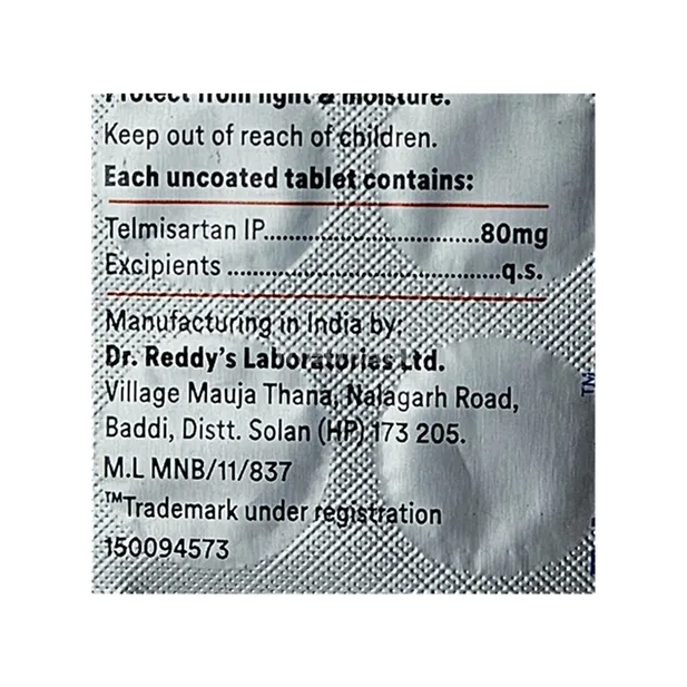 TELSARTAN 80MG TABLET 15'S
