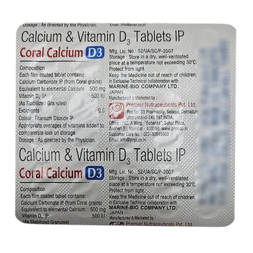 CORAL CALCIUM D3 TABLET 15'S