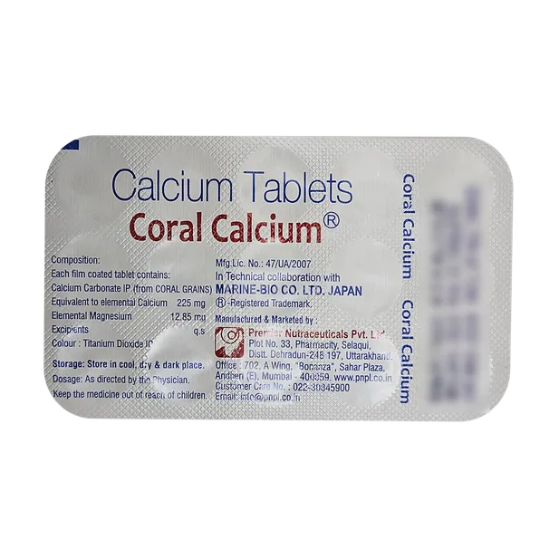 CORAL CALCIUM 225MG TABLET 15'S