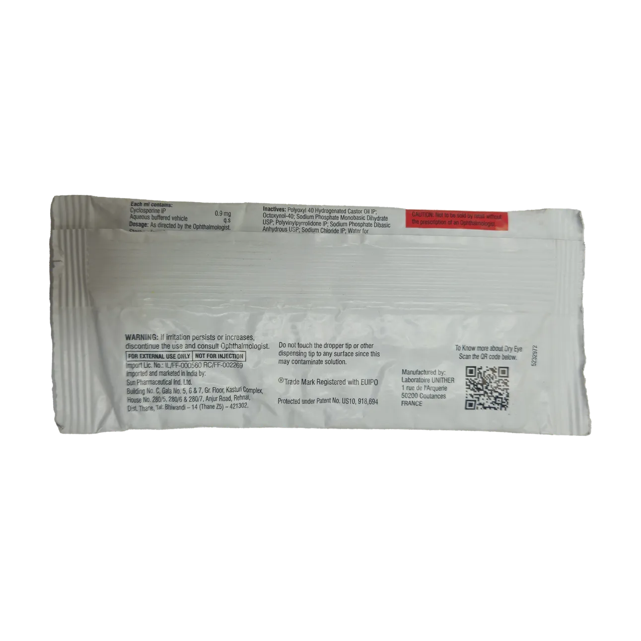 CEQUA OPHTHALMIC SOLUTION 0.25 ML