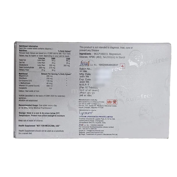 AURAFREE TABLET 10'S