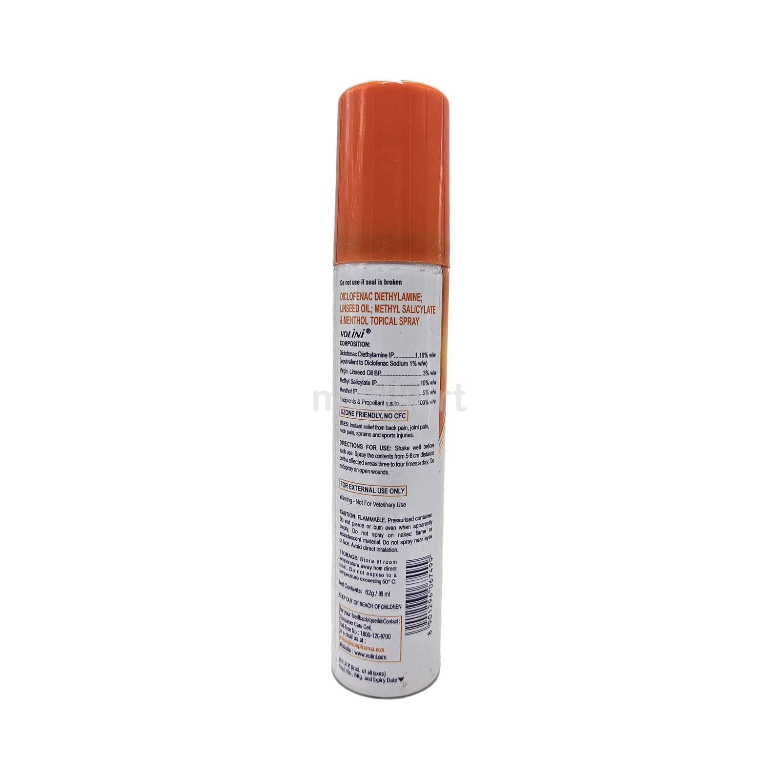 VOLINI PAIN RELIEF SPRAY 62 GM