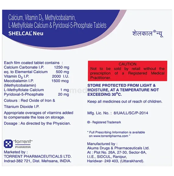 Shelcal Neu Tablet 15's: Uses, Price & Substitute | Medkart