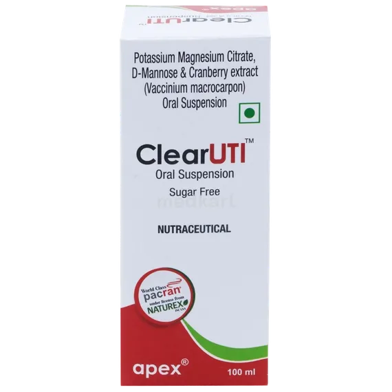 CLEAR UTI SUGAR FREE ORAL SUSPENSION 100 ML Price, Uses, Side Effects ...