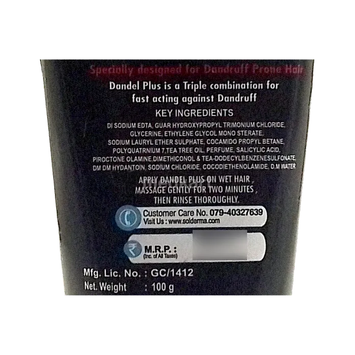 DANDEL PLUS ANTI DANDRUF SHAMPOO 100 GM
