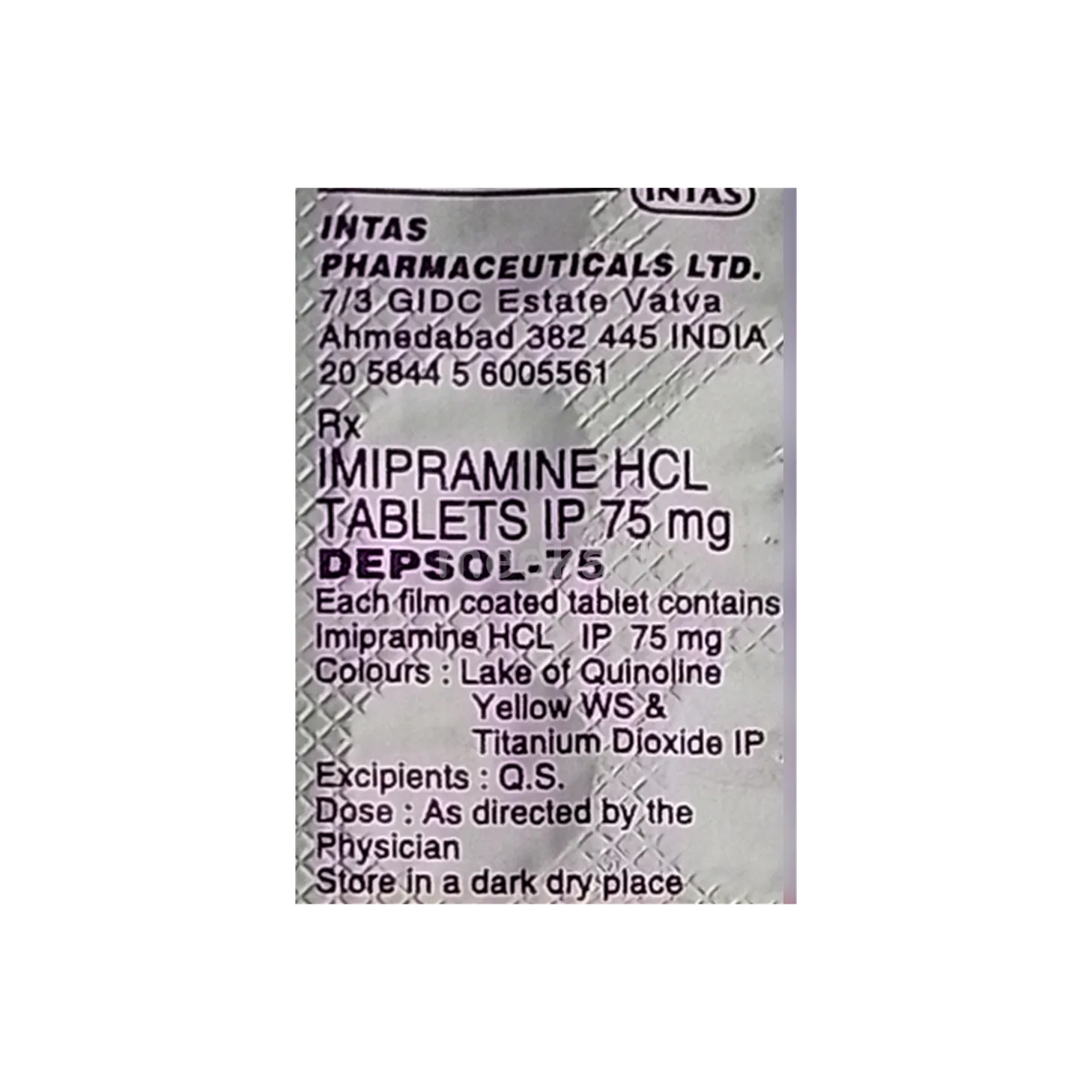 DEPSOL 75MG TABLET 10'S