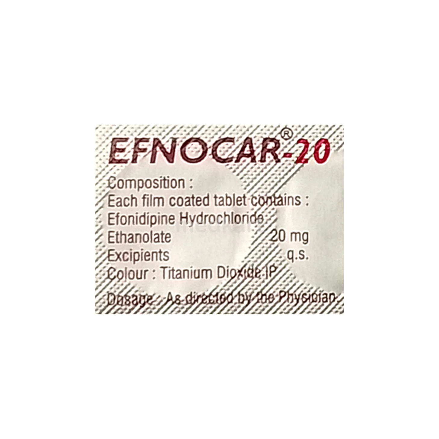 EFNOCAR 20MG TABLET 10'S
