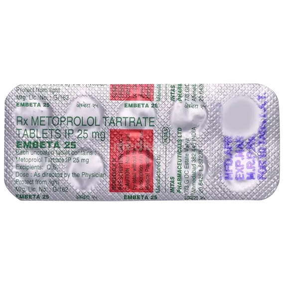 EMBETA 25MG TABLET 10'S Price, Uses, Side Effects & Substitutes | Medkart