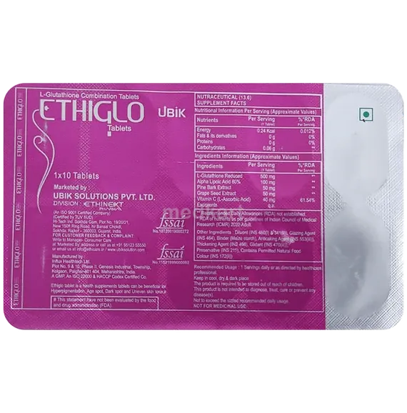 glutathione for dogs dosage ETHIGLO ET EFF Tablets 15'S – ETABX main image 0
