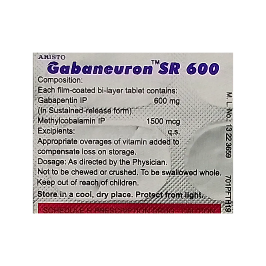 GABANEURON SR 600 TABLET 10'S