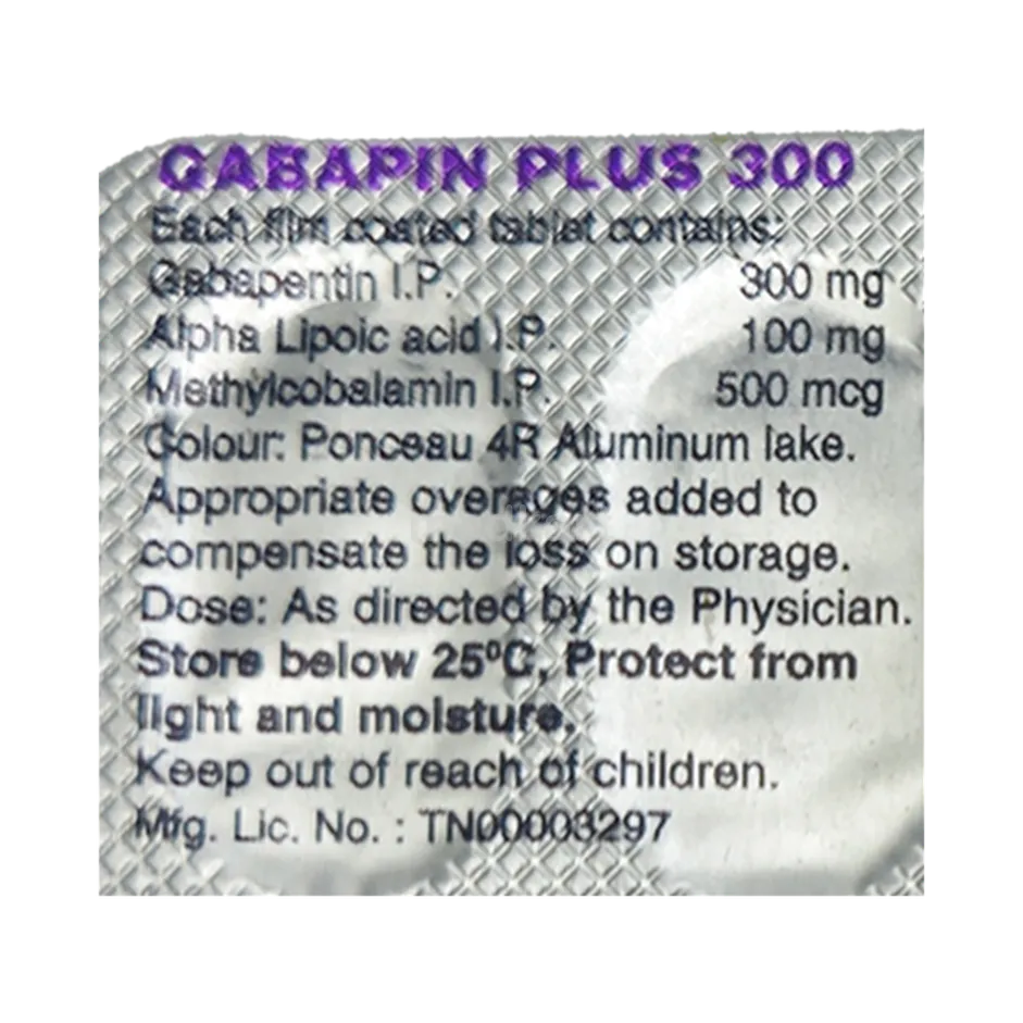 GABAPIN PLUS 300MG TABLET 10'S